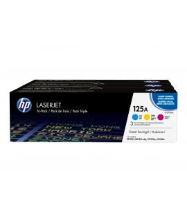 HP CB541A/CB542A/CB543A Pack de 3 Cartuchos de Toner Originales - 125A