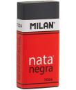 Milan Nata 7024 Goma de Borrar Rectangular - Plastico - Faja de Carton Roja - Envuelta Individualmente - Extra Suave - Color Neg