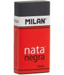 Milan Nata 7024 Goma de Borrar Rectangular - Plastico - Faja de Carton Roja - Envuelta Individualmente - Extra Suave - Color Neg