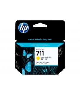 HP 711 Amarillo Pack de 3 Cartuchos de Tinta Originales - CZ136A