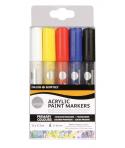 Daler Rowney Simply Pack de 5 Rotuladores Acrilicos - Secado Rapido - Base de Agua - Colores Surtidos