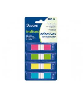 Dohe Mini-Indices Reposicionables - 12x45mm - Dispensador con 4 Colores - Ideal para Oficina y Escuela