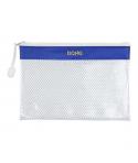 Dohe Bolsa Cremallera PVC - 24x17.5mm - Resistente al Agua - Ideal para Documentos A5 - Color Azul/Transparente