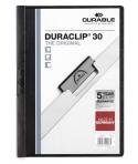 Durable Duraclip 30 Carpeta de Plastico con Clip de Acero - Tamaño A4 - Capacidad hasta 30 Hojas - Parte Posterior Rigida Color 