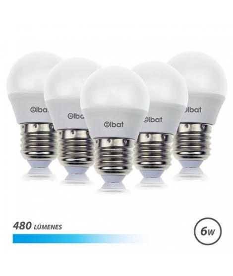 Elbat Pack de 5 Bombillas LED G45 6W E27 480lm - 6500K Luz Fria