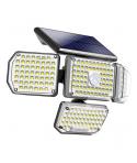 Elbat Foco Solar Cuadruple con Sensor LED 430lm - Sensor de Movimiento de 3 - 5m - Panel Solar Integrado 5.5V, 1.5W - Bateria 3.