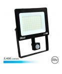 Elbat Foco LED de 50W - Potencia: 50W - Lumenes: 5400 - Sensor de Movimiento - 6.500K Luz Fria - 30.000 - 50.000 Horas de Vida -