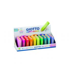 Giotto Happy Gomma Goma de Borrar - Forma de Lapiz - Para Borrar Grafito - Colores Fluo Surtidos