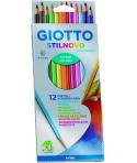 Giotto Stilnovo Acquarell Pack de 12 Lapices de Colores Acuarelables Hexagonales - Mina 3.3 mm - Madera - Colores Surtidos