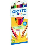 Giotto Elios Wood Free Pack de 12 Lapices Triangulares de Colores - Sin Madera - Mina 3.3 mm - Colores Surtidos