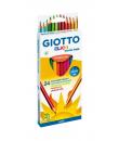 Giotto Elios Giant Wood Free Pack de 24 Lapices Triangulares de Colores - Sin Madera - Mina 5 mm - Colores Surtidos