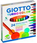 Giotto Turbo Color Pack de 24 Rotuladores - Punta Fina 2.8 mm. - Tinta al Agua - Lavable - Colores Surtidos