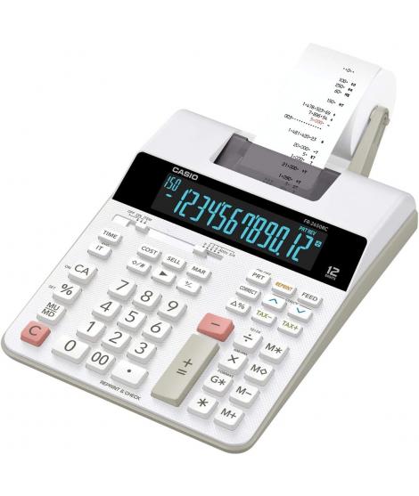 Casio FR-2650RC Calculadora Impresora de Sobremesa - Impresión en 2 colores - Pantalla de 12 Digitos - Función de reloj y calend