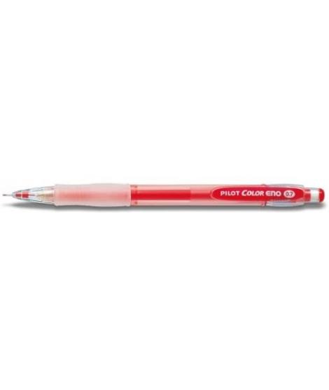 Pilot Portaminas Color Eno H-197 - Trazo 0.7mm - Grip de Goma - Goma de Borrar - Mina Color Rojo