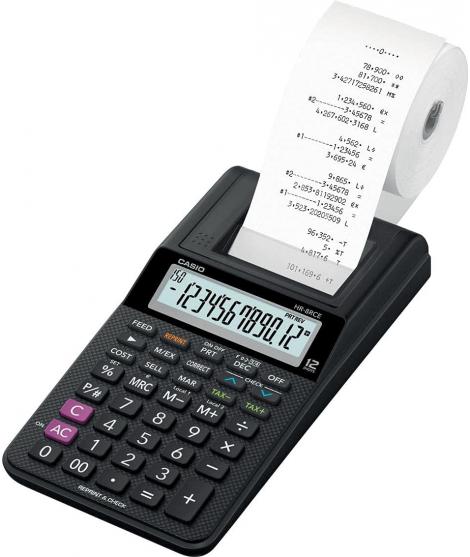 Casio HR-8RCE Calculadora Impresora de Sobremesa Compacta - Pantalla de 12 Digitos - Impresion de 2 Lineas por Segundo - Color N