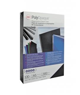 GBC PolyOpaque Pack de 100 Portadas de Encuadernar A4 - 300 Micras - Color Negro