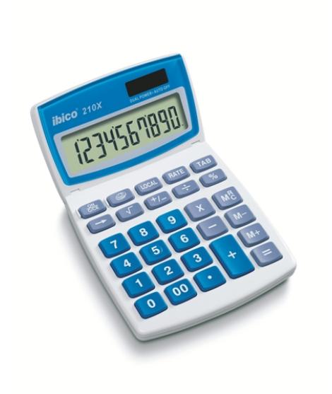 Ibico 210X Calculadora de Sobremesa - Teclas Grandes - LCD de 10 Digitos - Pantalla Inclinable Ajustable