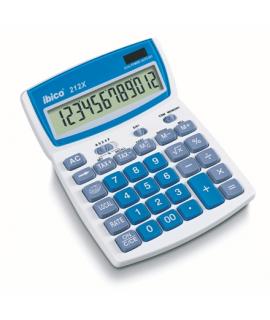 Ibico 212X Calculadora de Sobremesa Pantalla LCD de 12 Digitos Inclinable - Teclas de Relieve - Funcion Impuestos y Redondeo - C