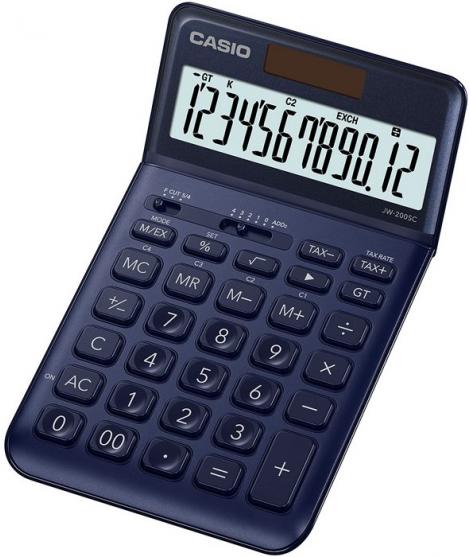 Casio JW-200SC Calculadora de Sobremesa - Pantalla LCD de 12 Digitos Inclinacion Ajustable - Alimentacion Solar y Pilas - Color 