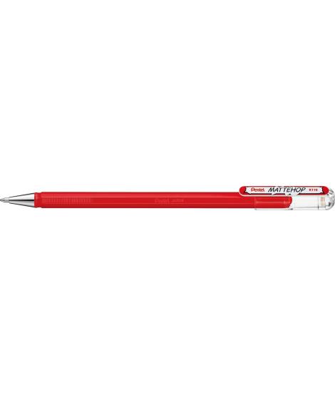 Pentel Mattehop Boligrafo de Bola - Punta 1mm - Trazo 0.5mm - Tinta de Gel Opaca - Fabricado con 55% de Materiales Reciclados - 