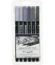 Lyra Aqua Brush Duo Pack 6 Rotuladores de Doble Punta - Trazos 1-5 y 1mm - Tinta Base de Agua - Colores Tonos Grises