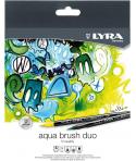 Lyra Aqua Brush Duo Pack de 24 Rotuladores de Doble Punta - Trazos 2 y 4mm - Tinta Base de Agua - Colores Surtidos