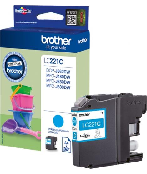 Brother LC221 Cyan Cartucho de Tinta Original - LC221CBP