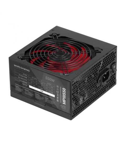 Mars Gaming Fuente de Alimentacion 550W ATX - PFC Activo - Silenciosa - 85% de Eficiencia