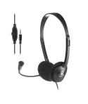 NGS Auriculares con Cable para Portatil - Microfono Ajustable - Diadema Ajustable - Control de Volumen - Conexion de Audio de 3.