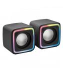 Mars Gaming MSCUBE Altavoces 8W - Iluminacion RGB - Sonido DSP - USB, Entrada Jack 3.5mm - Compactos y Ligeros