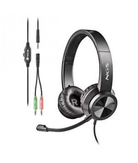 NGS MSX 11 Pro Auriculares con Microfono Flexible - Diadema Ajustable - Almohadillas Acolchadas - Control en Cable - Cable de 1.