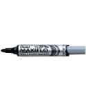 Pentel Maxiflo Rotulador para Pizarra Blanca - Regulacion del Flujo de Tinta - Punta Redonda - Ancho de Linea 2,5mm - 50% de Mat