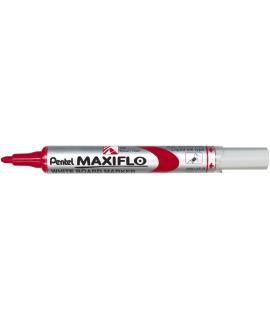 Pentel Maxiflo Rotulador para Pizarra Blanca - Regulacion del Flujo de Tinta - Punta de Bala - Ancho de Linea 2mm - 50% de Mater