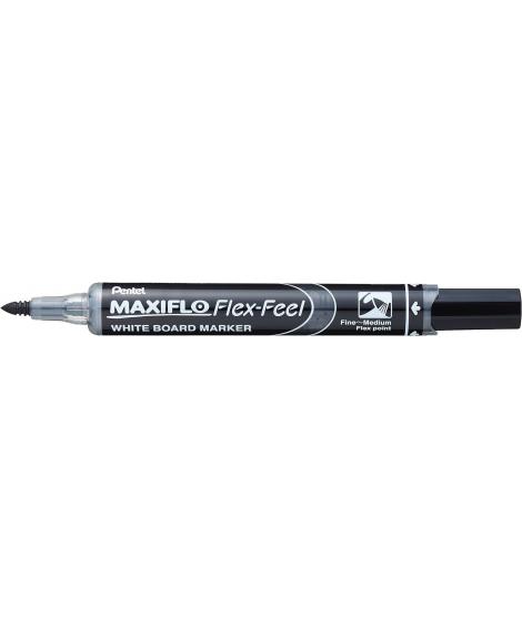 Pentel Maxiflo Flex-Feel Rotulador para Pizarra Blanca - Punta Flexible 4.6mm - Trazo de 1 a 5mm - Dosificacion de Tinta mediant