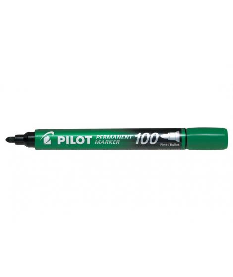 Pilot Rotulador Permanente 100 - Punta Fina de Bala 4,5mm - Trazo 1mm - Color Verde