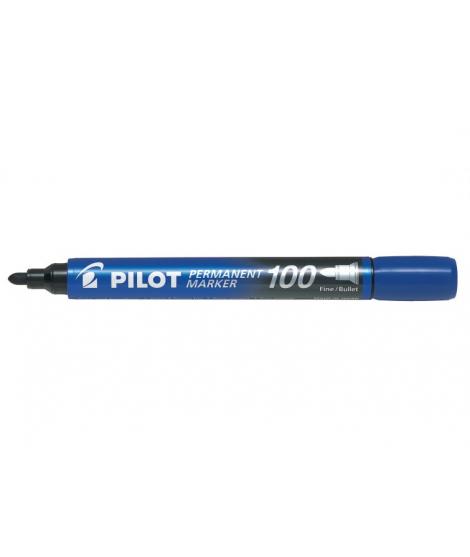 Pilot Rotulador Permanente 100 - Punta Fina de Bala 4,5mm - Trazo 1mm - Color Azul