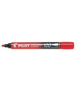 Pilot Rotulador Permanente 100 - Punta Fina de Bala 4,5mm - Trazo 1mm - Color Rojo