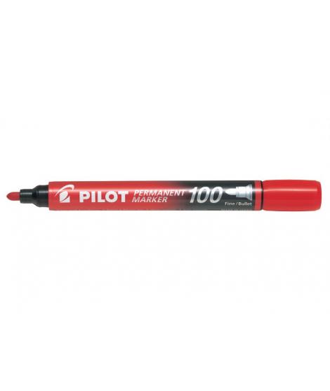 Pilot Rotulador Permanente 100 - Punta Fina de Bala 4,5mm - Trazo 1mm - Color Rojo