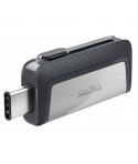 Sandisk Ultra Dual Memoria USB-C y USB-A 32GB - Hasta 150MB/s de Lectura - Diseño Metalico - Color Acero/Negro (Pendrive)