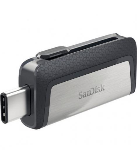 Sandisk Ultra Dual Memoria USB-C y USB-A 64GB - Hasta 150MB/s de Lectura - Diseño Metalico - Color Acero/Negro (Pendrive)