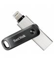 Sandisk IXpand Go Memoria USB 3.0 y Lightning 128GB - Diseño Metalico/Plastico - Color Acero/Negro (Pendrive)