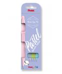 Pentel Brush Sing Pen Pastel Pack de 4 Rotuladores con Punta de Pincel - Lineas Finas o Gruesas dependiendo de la Presion - Fabr