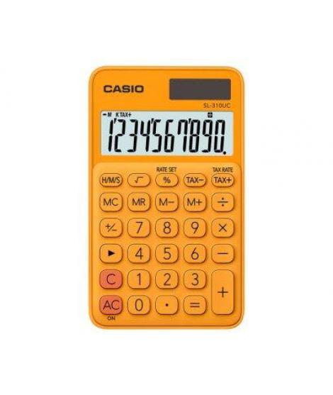 Casio SL-310UC Calculadora de Bolsillo - Calculo de Impuestos - Pantalla LCD de 10 Digitos - Solar y Pilas - Color Naranja