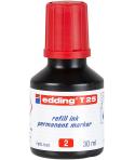 Edding T25 Bote de Recarga para Rotulador Permanente - Capacidad 30ml - Color Rojo