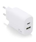 Aisens Cargador 25W - 1xUSB-C PD3.0 - 1xUSB-A QC3.0 - Color Blanco