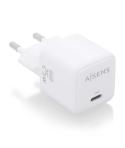 Aisens Cargador Gan 25W - 1xUSB-C PD3.0 QC4.0 - Color Blanco