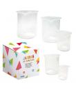 Dohe Juego de Jarras graduadas de Plastico - 1L, 0.5L, 0.25L, 100Ml, 50ml - Recomendado para Tercer Ciclo de Primaria