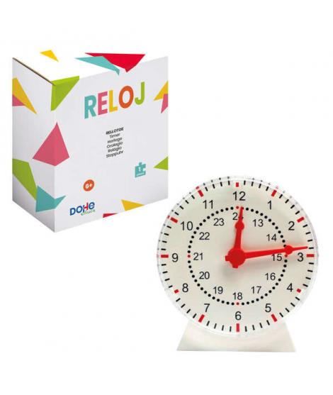 Dohe Reloj Analogico Educativo para Niños - Esfera con Numeros de las 12 Horas y Marcas de Minutos - Ruedecilla para Mover las A