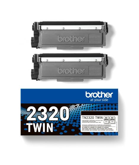 Brother TN2320 Negro Pack de 2 Cartuchos de Toner Originales - TN2320TWIN