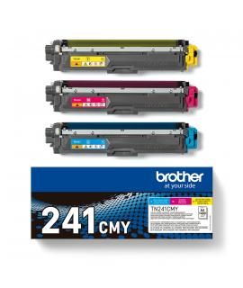 Brother TN241 Pack de 3 Cartuchos de Toner Originales - Cian, Magenta, Amarillo - TN241CMY